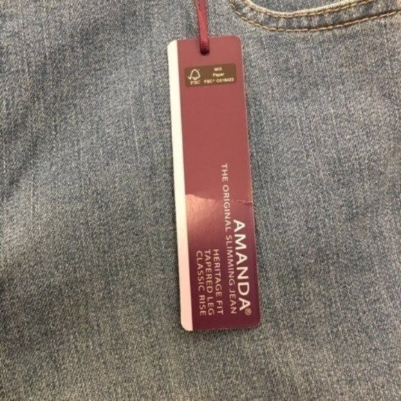 Gloria Vanderbilt Amanda Denim Blue Jeans Size 16W Average NWT - Picture 6 of 10
